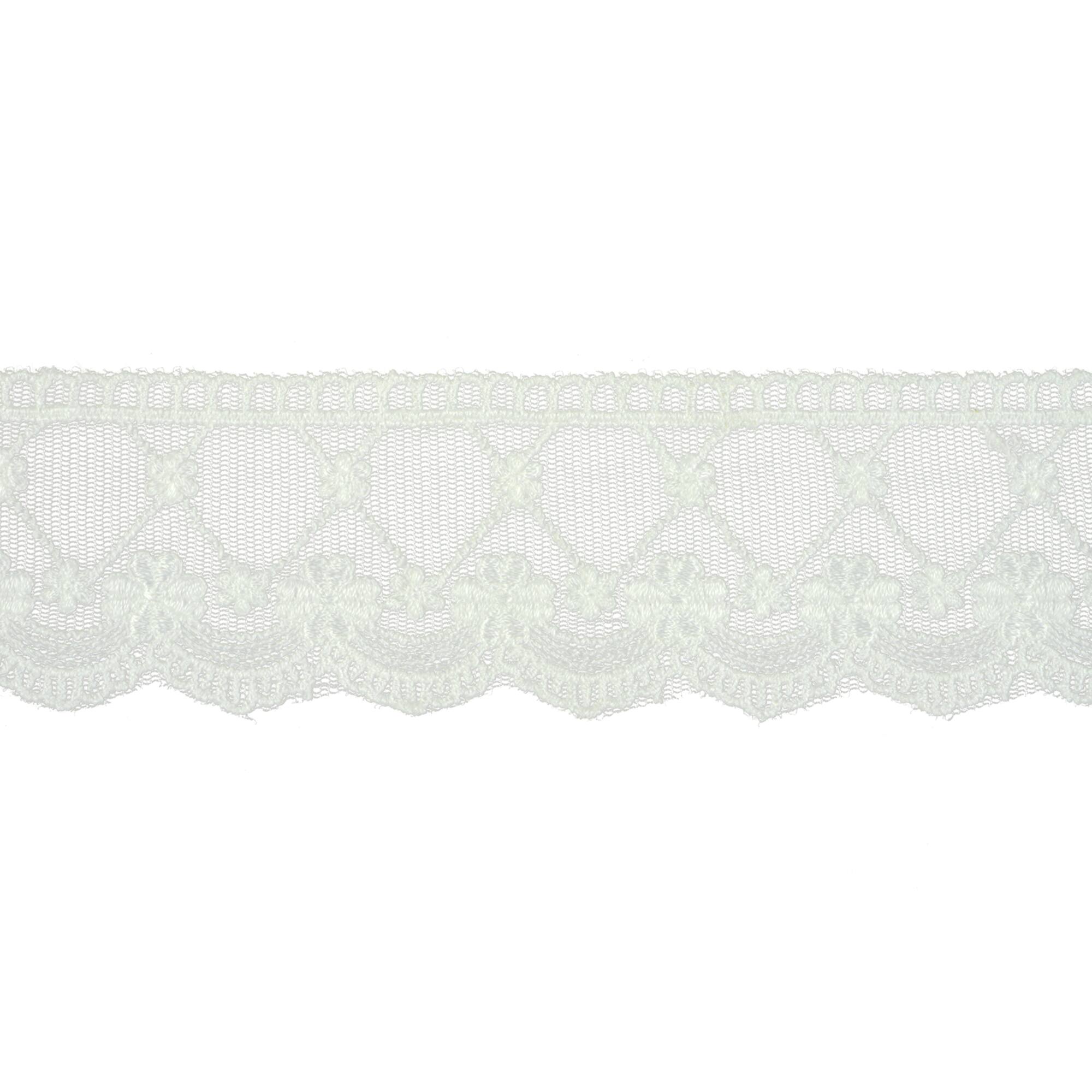 2" White Floral Embroidered Lace Trim by Celebrate It®